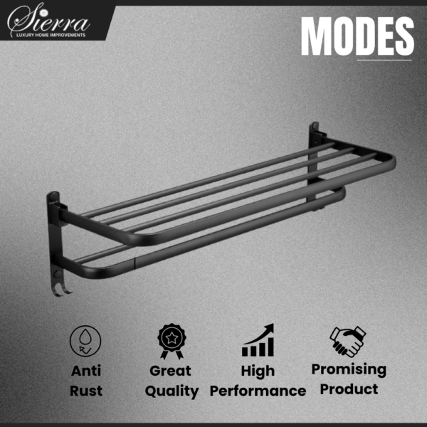 black towel rack