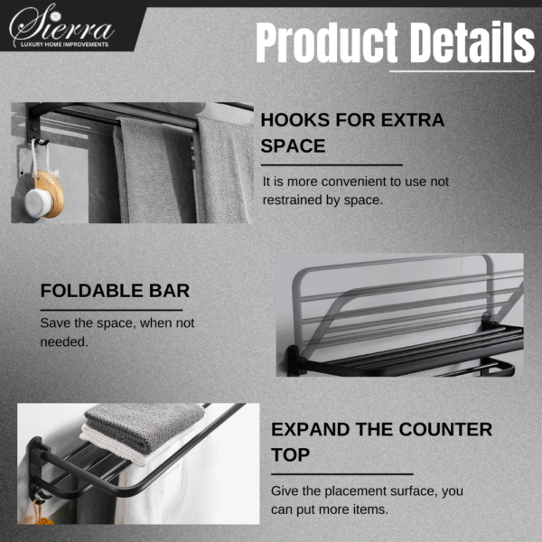black towel rack