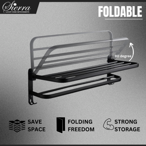 black towel rack