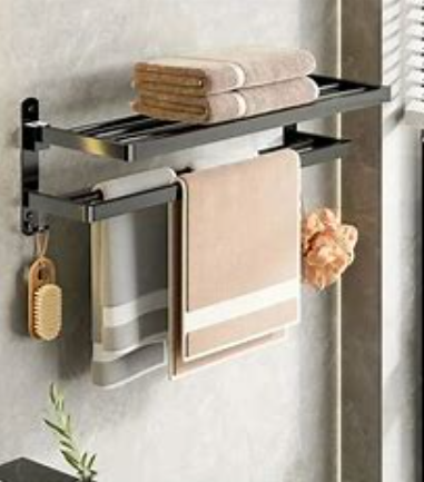 black towel rack